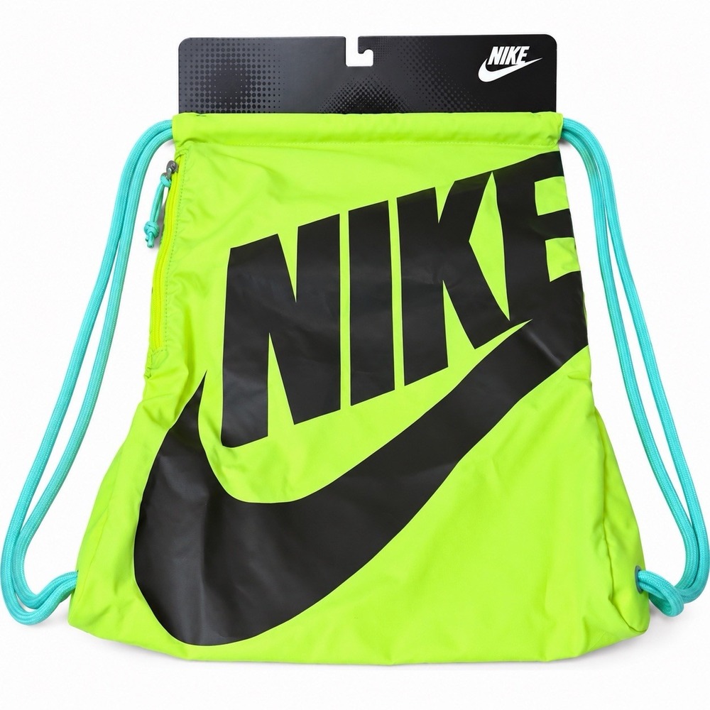 Nike Sportswear Heritage Gymsack BA3329-733 Neon Green Drawstring Backpack NWT